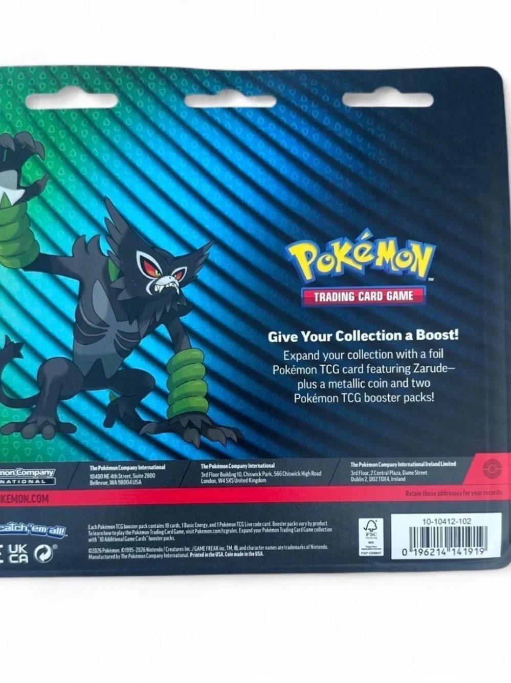 NEW Pokémon TCG Zarude Promo 2-Pack Blister - Pitch Black + Chaos Rising- Sealed